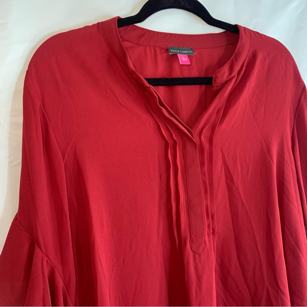 NWT Vince Camuto Ruffle Sleeve Split Neck Blouse, various sizes - Picture 4 of 11